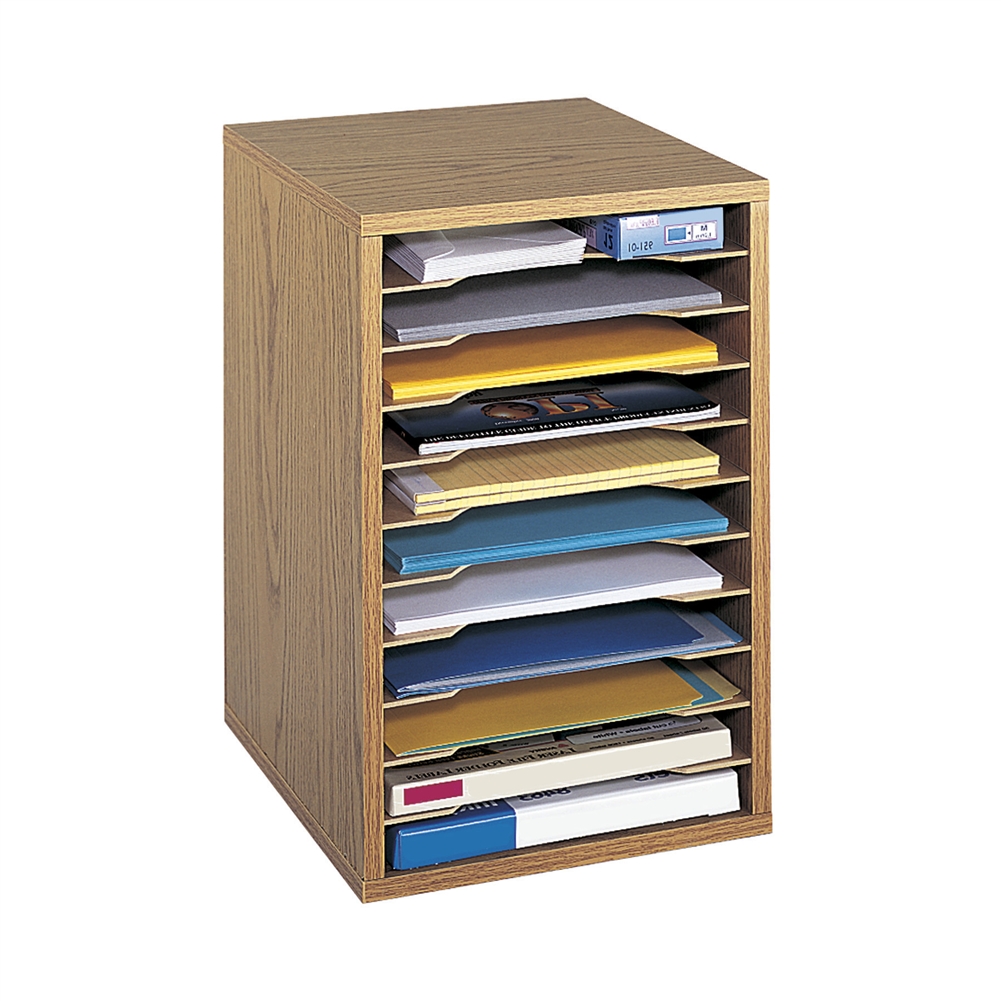 Safco Wooden Desk Paper Organizer The Shelving Store