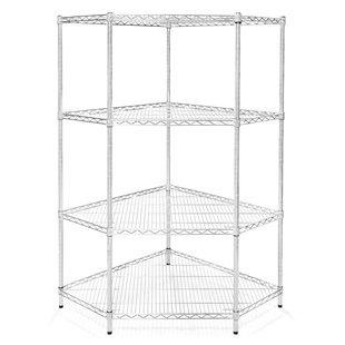 SI Chrome Wire Shelving Pentagon Corner Unit with