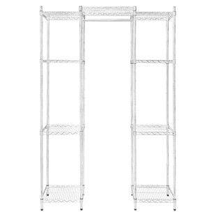 Double Hang Wire Closet Shelving with Lower Shelf - 18d x 84h