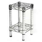 8"d Chrome Wire Shelving Unit with 2 Shelves