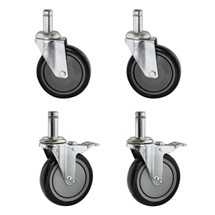 5" Polyurethane Stem Casters - 4pk