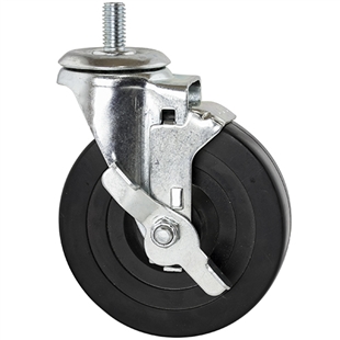 Rubber Threaded Casters with Brakes | The Shelving Store