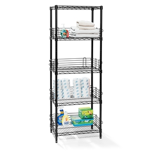 Black 5-Tier Storage Tower