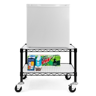 Black Mini Fridge Cart