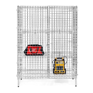 18"d Chrome Wire Security Cages w/ 2 Adjustable Shelves