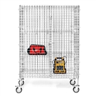 18"d Chrome Wire Security Carts w/ 2 Adjustable Shelves