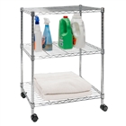 Standard Duty 14"d x 24"w x 32"h 3-Tier Chrome Mobile Wire Shelving