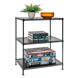 Standard Duty 12"d x 24"w x 28"h 3-Tier Perforated Metal Shelving