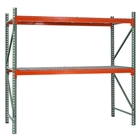 24"d x 72"h 2-Tier Pallet Rack with Wire Decking