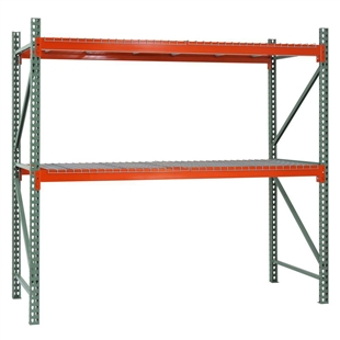 24"d x 72"h 2-Tier Pallet Rack with Wire Decking