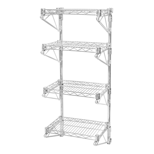 12"d Wall Mounted Wire Shelving with 4 Shelves