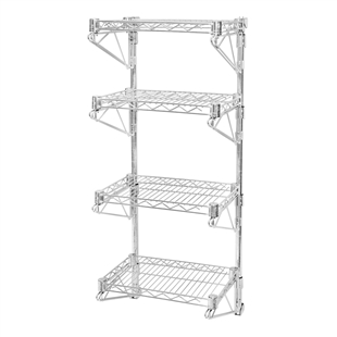 14"d Wall Mounted Wire Shelving with 4 Shelves