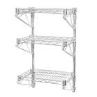 24"d Wall Mounted Wire Shelving with 3 Shelves