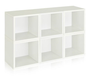 Way Basics Stackable Modular Storage 6 Cubes White